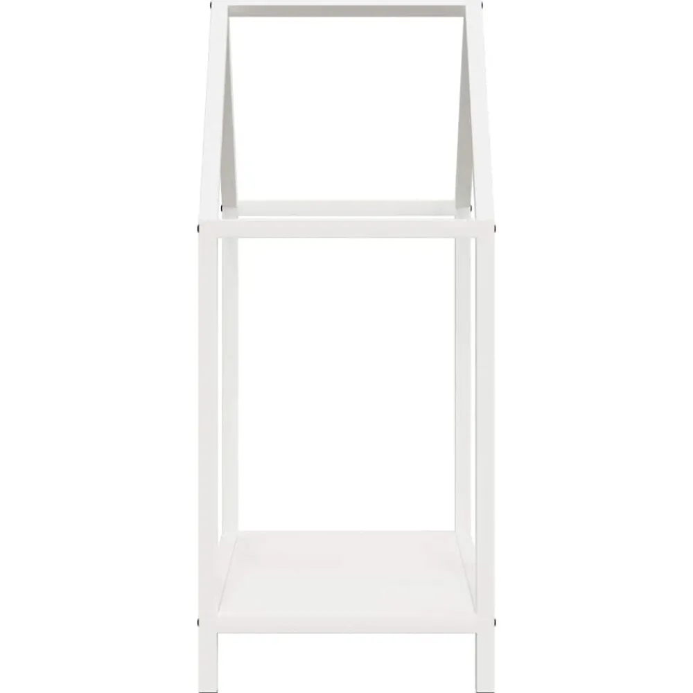 vidaXL Leñero 40x25x60 cm Acero laminado en frío Blanco Clearance