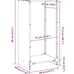 vidaXL Accesorios Para Hornos De Leña Y Chimeneas-Leñero 40x30x80 cm Acero laminado en frío