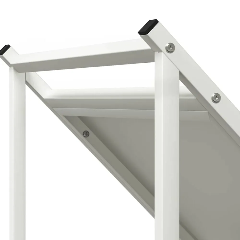 vidaXL Leñero 70x43x34,5 cm Acero laminado en frío Blanco