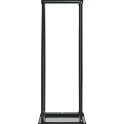 vidaXL Leñero con base acero negro 37x37x113 cm Online