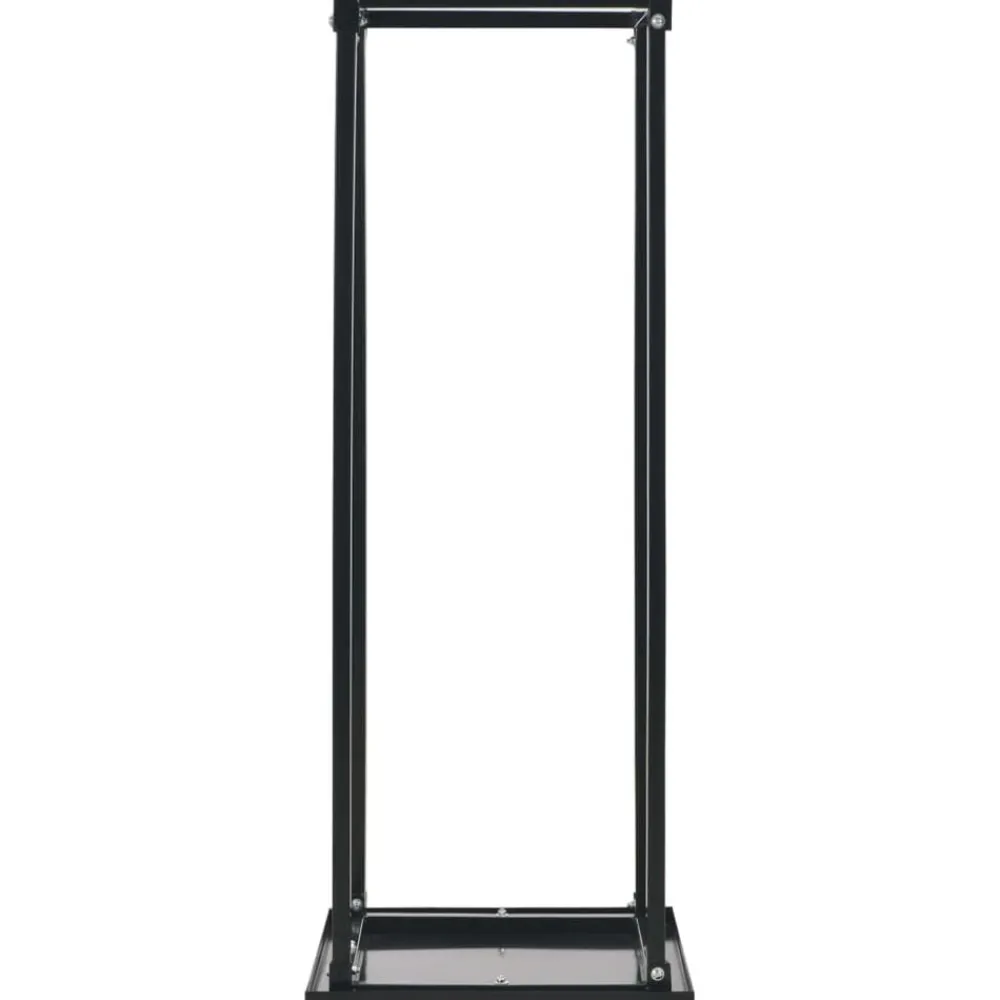 vidaXL Leñero con base acero negro 37x37x113 cm Online