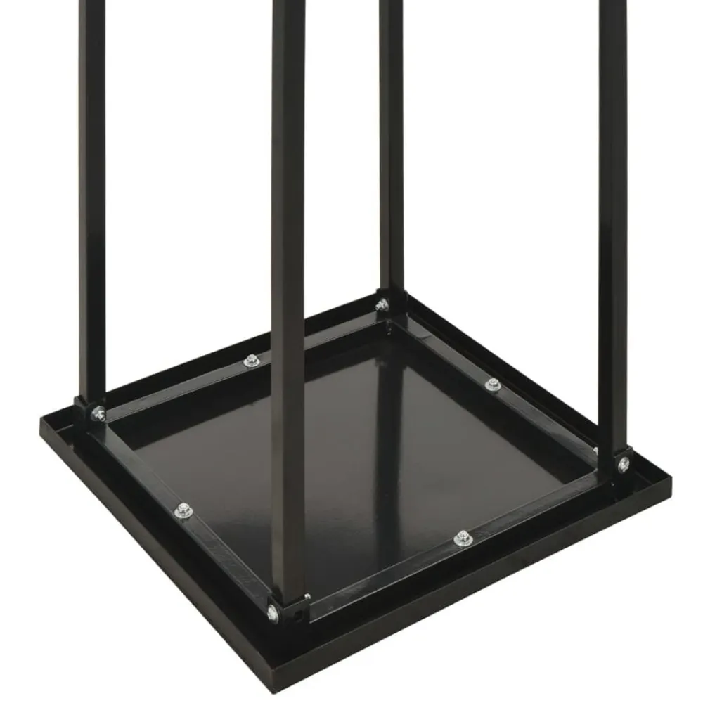 vidaXL Leñero con base acero negro 37x37x113 cm Online