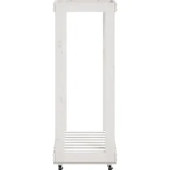 vidaXL Accesorios Para Hornos De Leña Y Chimeneas-Leñero con ruedas madera maciza de pino 76,5x40x108 cm