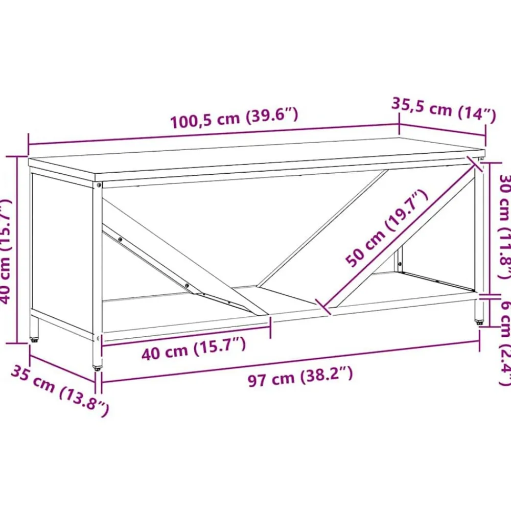 vidaXL Leñero con tablero de madera 100,5x35,5x40 cm Antracita New