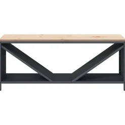 vidaXL Leñero con tablero de madera 100,5x35,5x40 cm Antracita New
