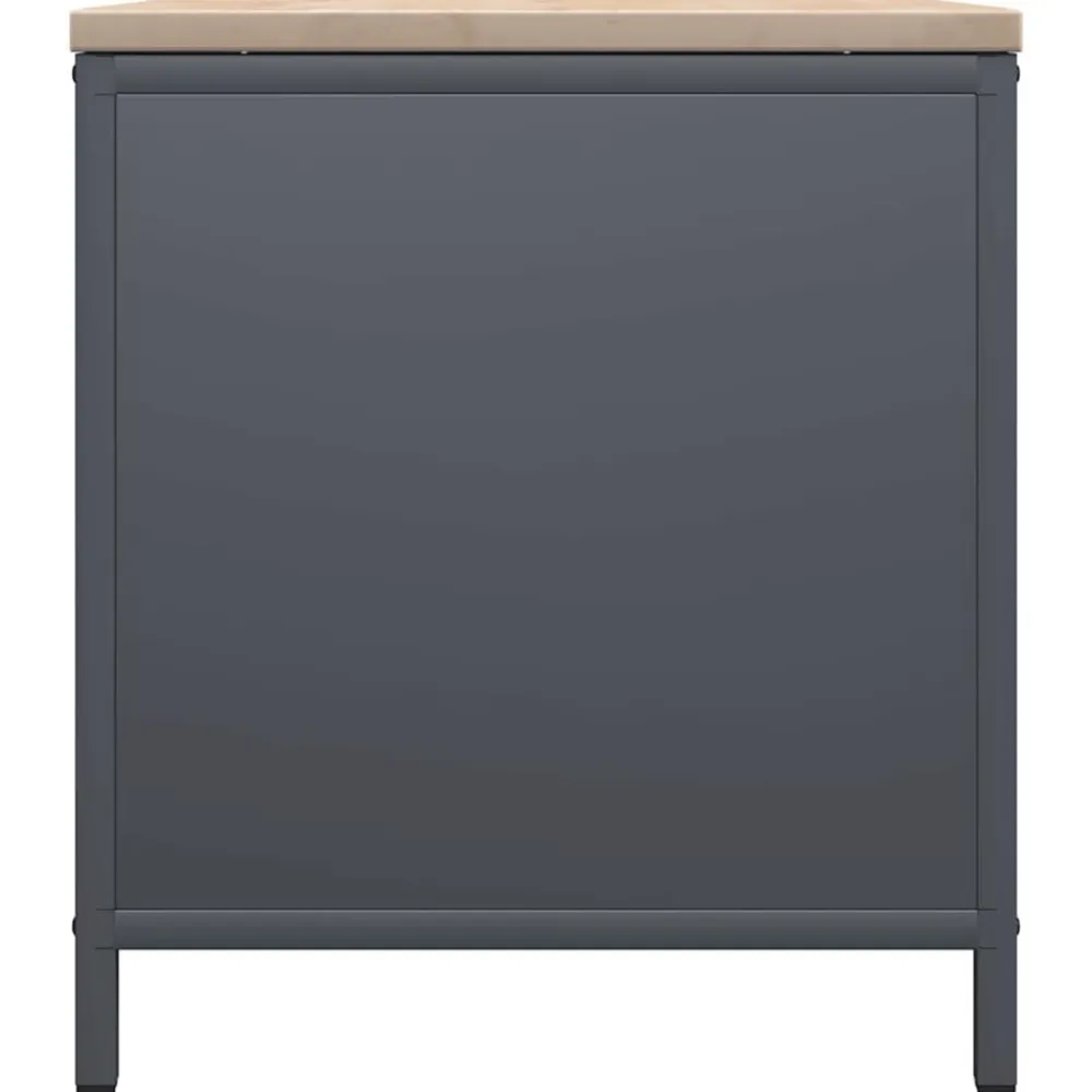 vidaXL Leñero con tablero de madera 100,5x35,5x40 cm Antracita New