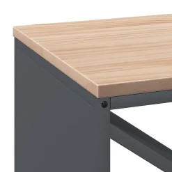 vidaXL Leñero con tablero de madera 100,5x35,5x40 cm Antracita New
