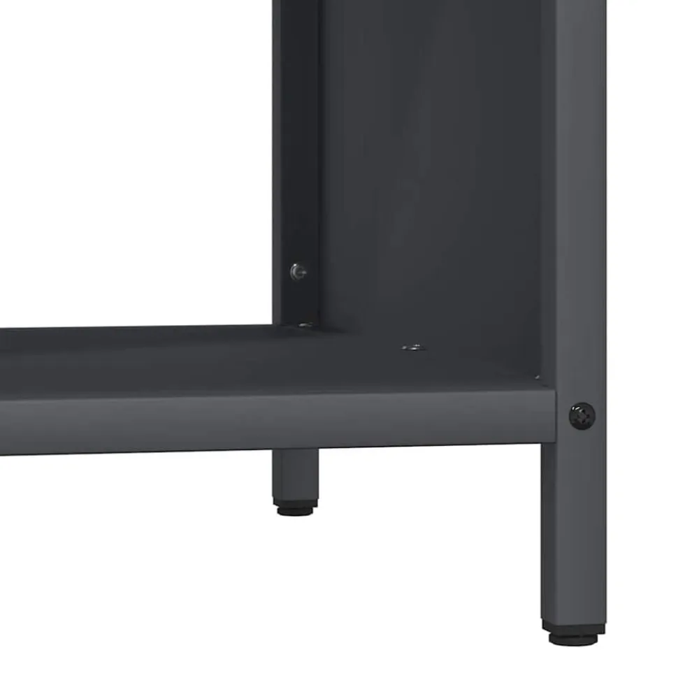 vidaXL Leñero con tablero de madera 100,5x35,5x40 cm Antracita New