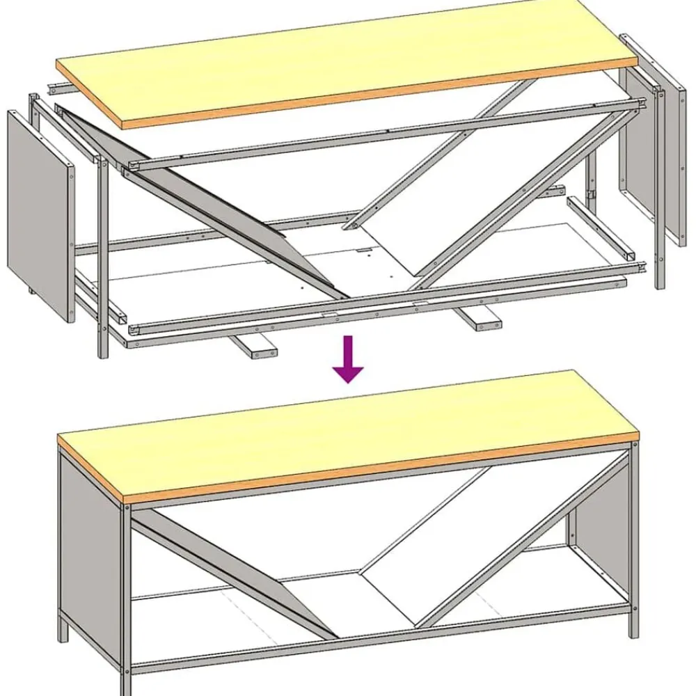 vidaXL Leñero con tablero de madera 100,5x35,5x40 cm Antracita New
