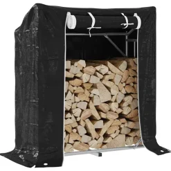 vidaXL Accesorios Para Hornos De Leña Y Chimeneas-Leñero cubierta lluvia 100,5x40,5x110,5 cm acero galvanizado