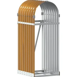 vidaXL Leñero de acero galvanizado acabado de madera 40x45x100 cm Apariencia de madera Hot