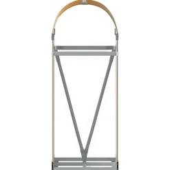 vidaXL Leñero de acero galvanizado acabado de madera 40x45x100 cm Apariencia de madera Hot