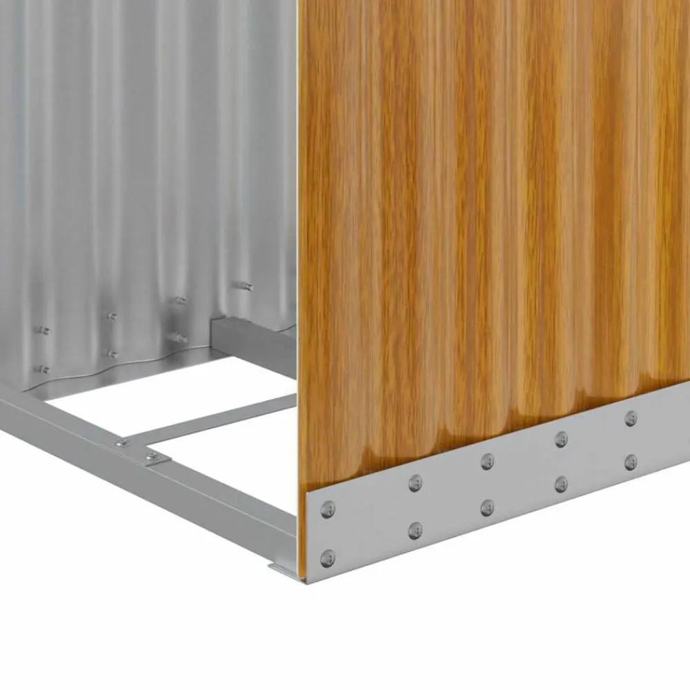 vidaXL Leñero de acero galvanizado acabado de madera 40x45x100 cm Apariencia de madera Hot