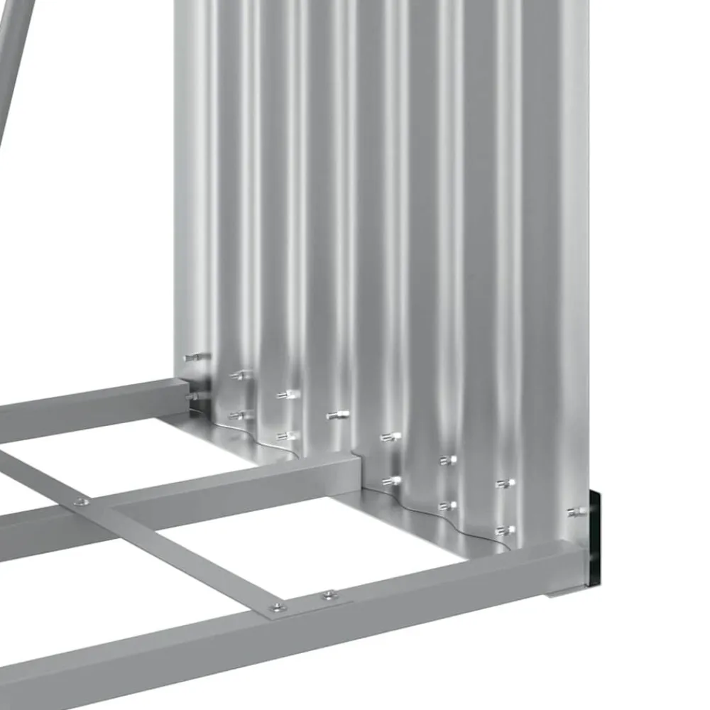 vidaXL Leñero de acero galvanizado acabado de madera 40x45x100 cm Apariencia de madera Hot