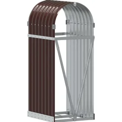 vidaXL Accesorios Para Hornos De Leña Y Chimeneas-Leñero de acero galvanizado marrón 40x45x100 cm