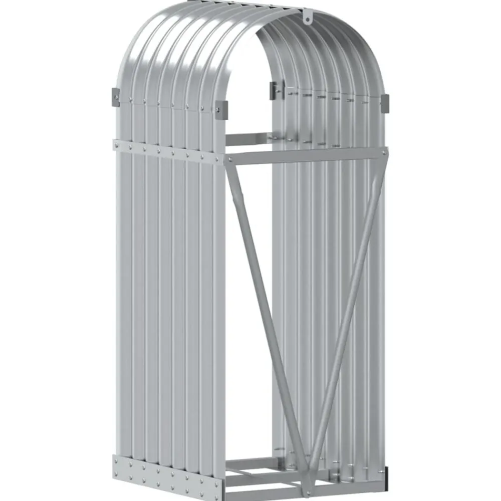 vidaXL Accesorios Para Hornos De Leña Y Chimeneas-Leñero de acero galvanizado 40x45x100 cm