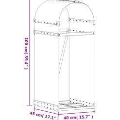 vidaXL Accesorios Para Hornos De Leña Y Chimeneas-Leñero de acero galvanizado 40x45x100 cm