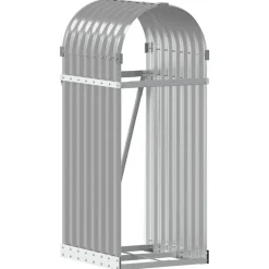 vidaXL Leñero de acero galvanizado 40x45x100 cm Gris claro Outlet