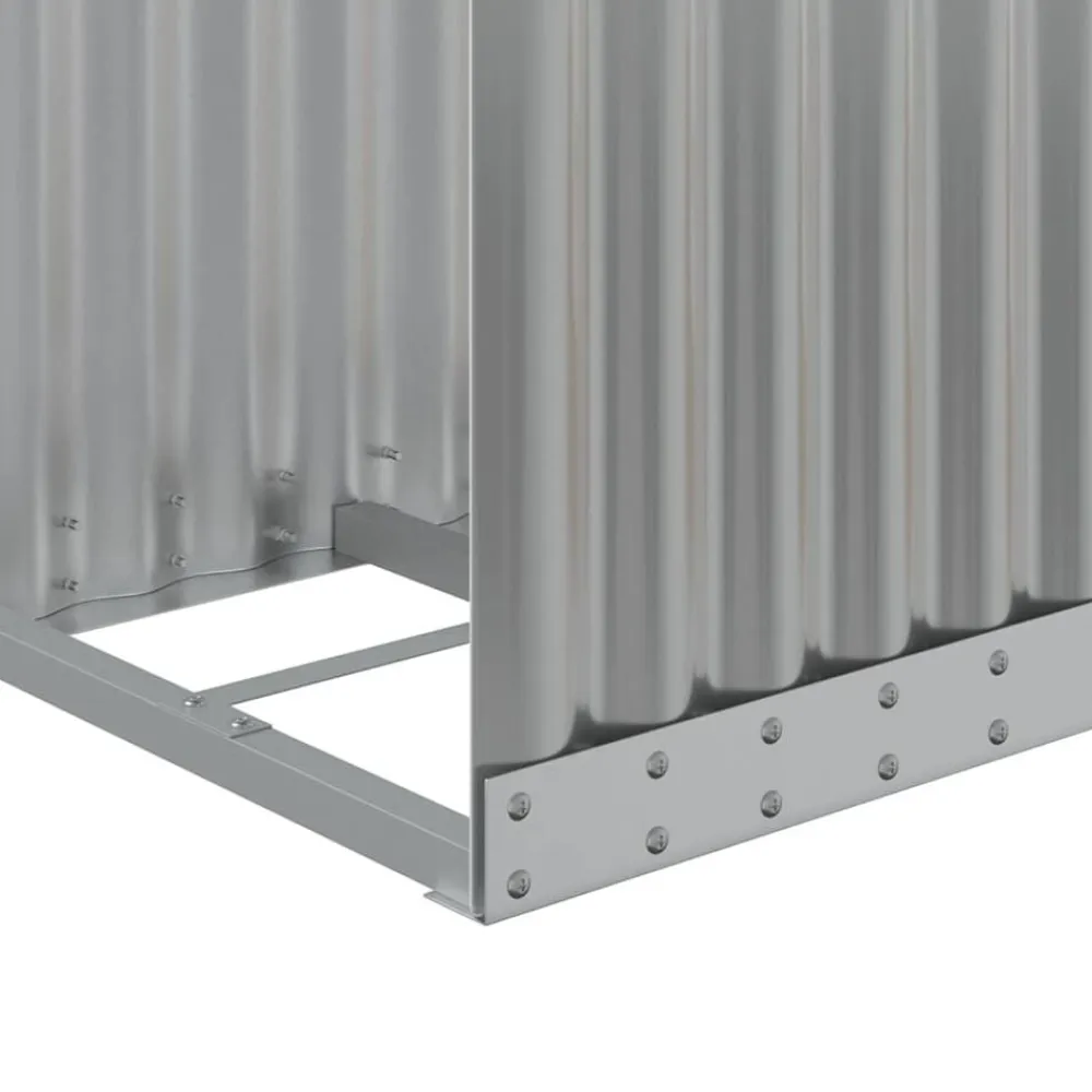 vidaXL Leñero de acero galvanizado 40x45x100 cm Gris claro Outlet