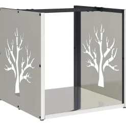 vidaXL Leñero de 40x40x40 cm Acero inoxidable Discount