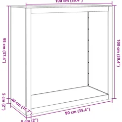 vidaXL Leñero de acero negro 100x40x100 cm Acero/Negro New