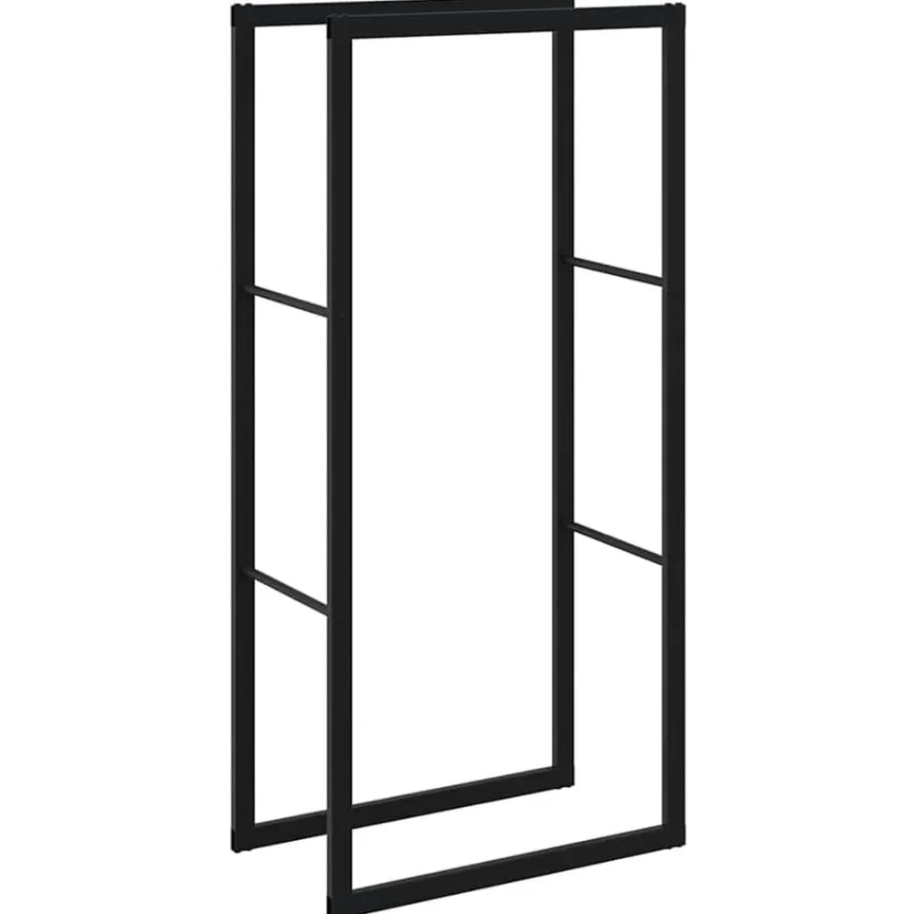vidaXL Leñero de acero negro 55x30x116 cm Outlet