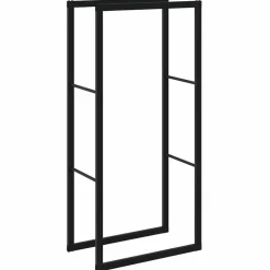 vidaXL Leñero de acero negro 55x30x116 cm Outlet