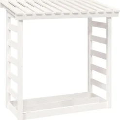 vidaXL Accesorios Para Hornos De Leña Y Chimeneas-Leñero de madera maciza de pino 108x64,5x110 cm