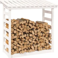 vidaXL Accesorios Para Hornos De Leña Y Chimeneas-Leñero de madera maciza de pino 108x64,5x110 cm