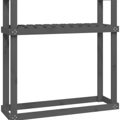 vidaXL Accesorios Para Hornos De Leña Y Chimeneas-Leñero de madera maciza de 110x35x108,5 cm