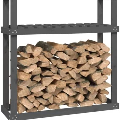 vidaXL Accesorios Para Hornos De Leña Y Chimeneas-Leñero de madera maciza de 110x35x108,5 cm