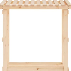 vidaXL Leñero de madera maciza de pino 108x64,5x109 cm Natural Discount