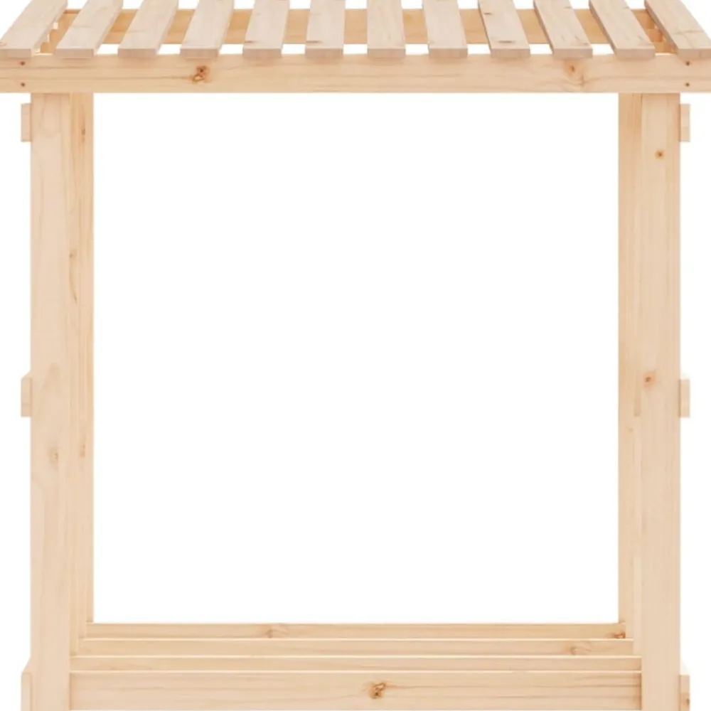 vidaXL Leñero de madera maciza de pino 108x64,5x109 cm Natural Discount
