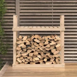 vidaXL Leñero de madera maciza de pino 110x35x108,5 cm Pino natural