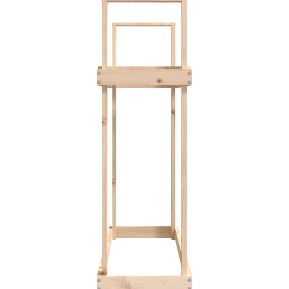 vidaXL Leñero de madera maciza de pino 110x35x108,5 cm Pino natural