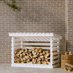 vidaXL Accesorios Para Hornos De Leña Y Chimeneas-Leñero de madera maciza de pino 108x73x79 cm