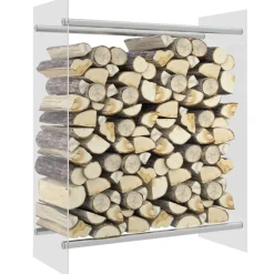 vidaXL Accesorios Para Hornos De Leña Y Chimeneas-Leñero de vidrio templado 80x35x100 cm