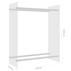 vidaXL Accesorios Para Hornos De Leña Y Chimeneas-Leñero de vidrio templado 80x35x100 cm