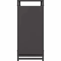 vidaXL Leñero 44x28x65 cm Acero laminado en frío Negro Hot