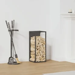 vidaXL Accesorios Para Hornos De Leña Y Chimeneas-Leñero 25x25x60 cm Acero laminado en frío