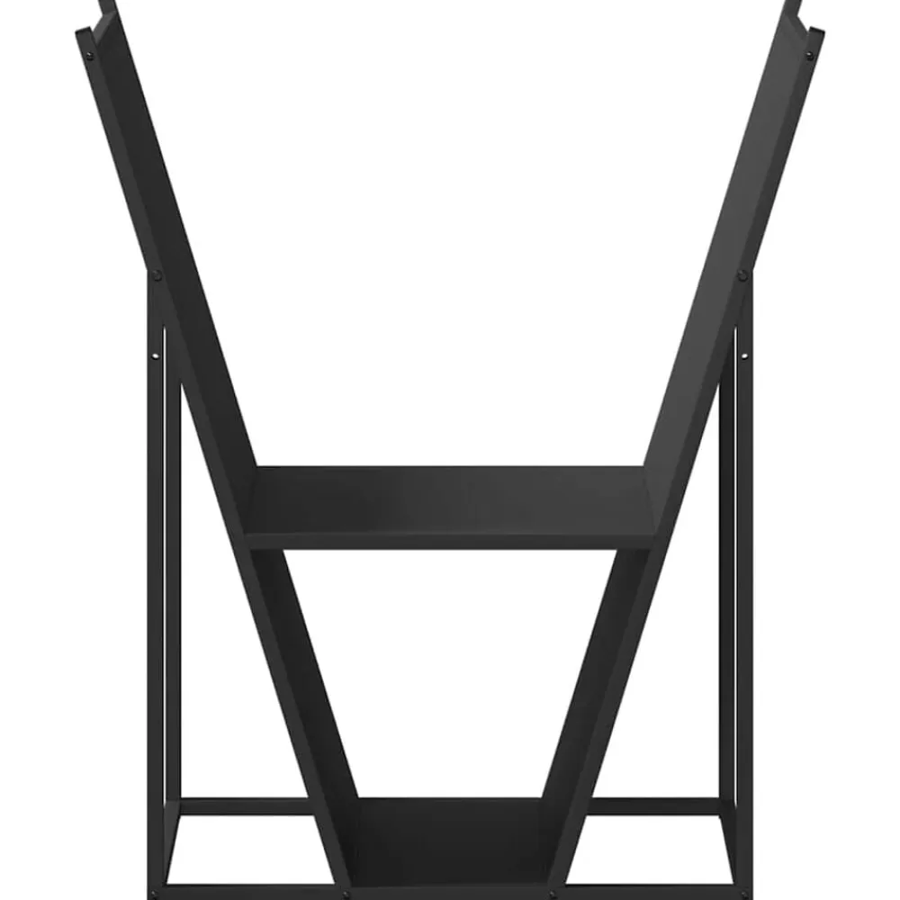 vidaXL Leñero 69,5x35x81 cm Acero laminado en frío Negro Outlet