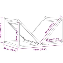 vidaXL Accesorios Para Hornos De Leña Y Chimeneas-Leñero 70x43x34,5 cm Acero laminado en frío