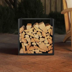 vidaXL Accesorios Para Hornos De Leña Y Chimeneas-Leñero 40x40x40 cm Acero laminado en frío