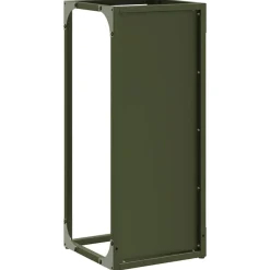 vidaXL Leñero 25x25x60 cm Acero laminado en frío Verde oliva Outlet