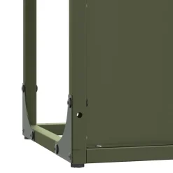 vidaXL Leñero 25x25x60 cm Acero laminado en frío Verde oliva Outlet