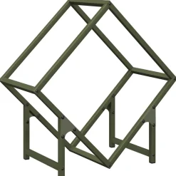 vidaXL Leñero 50x25x50 cm Acero laminado en frío Verde oliva Best