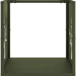 vidaXL Leñero 40x40x40 cm Acero laminado en frío Verde oliva Clearance