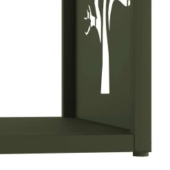 vidaXL Leñero 40x40x40 cm Acero laminado en frío Verde oliva Clearance