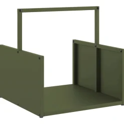 vidaXL Leñero 40x40x40 cm Acero laminado en frío Verde oliva Clearance
