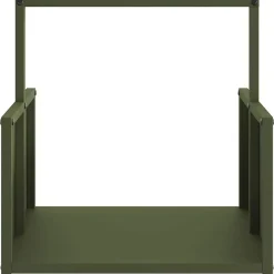 vidaXL Leñero 40x40x40 cm Acero laminado en frío Verde oliva Clearance